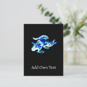 Carte Postale Dragon de Givre Bleu (Debout devant)