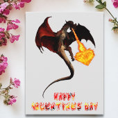 Carte Postale Dragon de la Saint-Valentin Flamme de Cœur