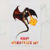 Carte Postale Dragon de la Saint-Valentin Flamme de Cœur (Devant)