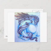 Carte Postale Dragon de lune bleue (Devant / Derrière)