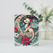 Carte Postale Dragon de Noël (Debout devant)