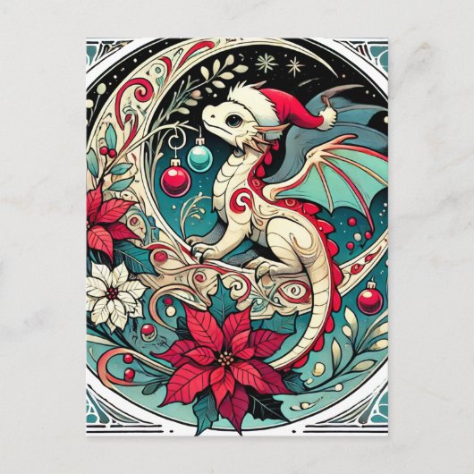 Carte Postale Dragon de Noël (Devant)