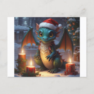 Carte Postale dragon de noël