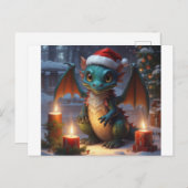 Carte Postale dragon de noël (Devant / Derrière)