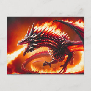 Carte postale Dragon de respiration par feu