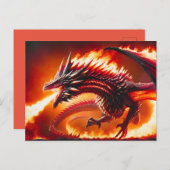 Carte postale Dragon de respiration par feu (Devant / Derrière)