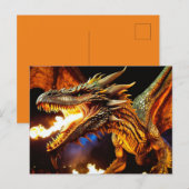 Carte postale Dragon de respiration par feu (Devant / Derrière)