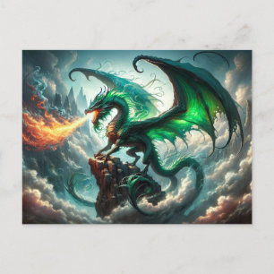 Carte postale Dragon de respiration par feu