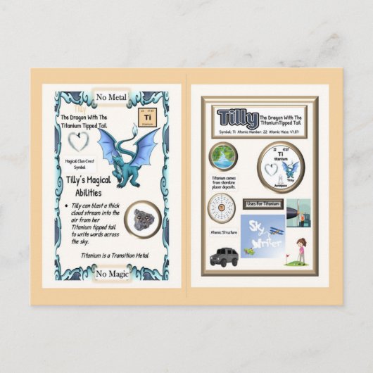 Carte Postale Dragon de table périodique - Titane (Devant)