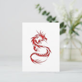 Carte Postale Dragon de tatouage rouge (Debout devant)