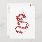 Carte Postale Dragon de tatouage rouge (Devant / Derrière)