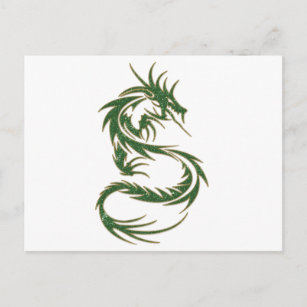 Carte Postale Dragon de tatouage vert