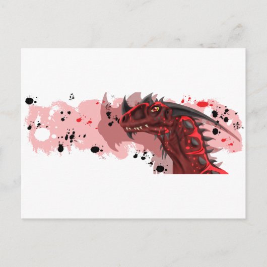 Carte Postale Dragon d'incendie (version blanche) (Devant)