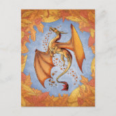 Carte Postale Dragon d'Orange d'Art Imaginaire d'automne (Devant)