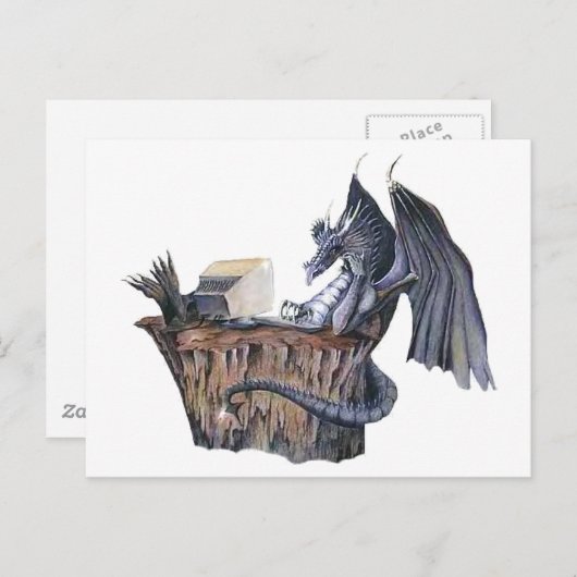 Carte Postale Dragon d'ordinateur (Devant / Derrière)