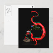 Carte Postale Dragon doux rouge-oriental (Devant / Derrière)