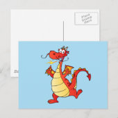 Carte Postale Dragon Drôle Heureux (Devant / Derrière)