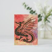 Carte postale Dragon en marbre rose (Debout devant)
