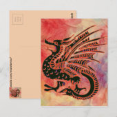 Carte postale Dragon en marbre rose (Devant / Derrière)