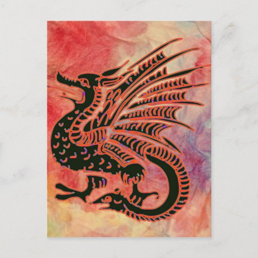 Carte postale Dragon en marbre rose (Devant)