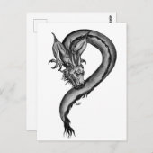 Carte Postale Dragon en style tatouage (Devant / Derrière)