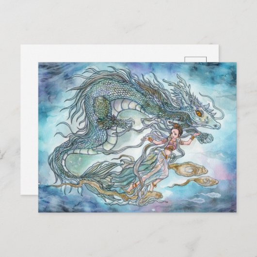 Carte Postale Dragon et Déesse (Devant / Derrière)