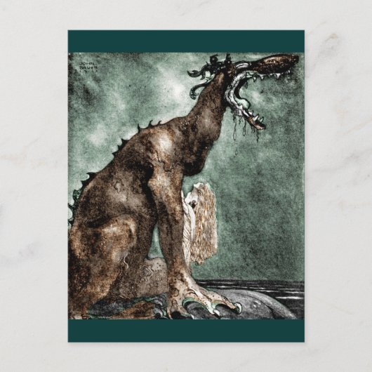 Carte Postale Dragon et sirène (Devant)