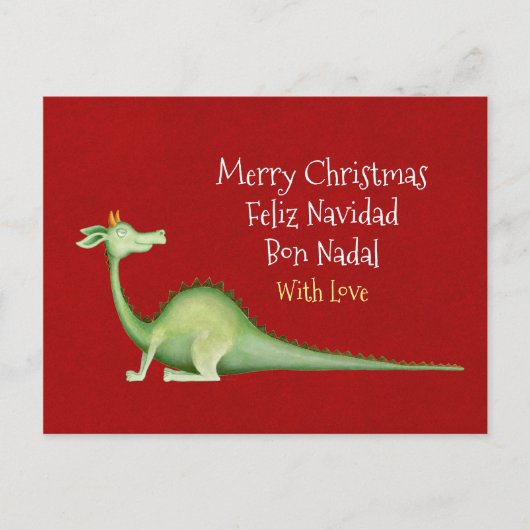 Carte Postale Dragon ・ Feliz navidad ・ Bon anal ・ Noël (Devant)