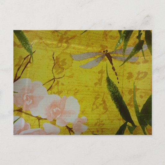 Carte Postale Dragon Fly N Roses (Devant)