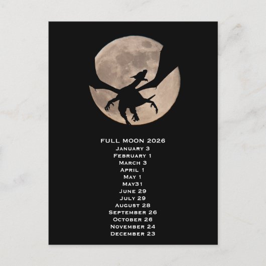 Carte Postale Dragon Full Moon   Phases 2026 (Devant)