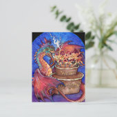 Carte Postale Dragon Gâteau d'Anniversaire (Debout devant)