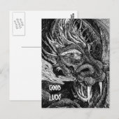 Carte postale Dragon 'Good Luck' (Devant / Derrière)