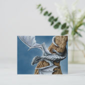 Carte postale Dragon gris clair (Debout devant)