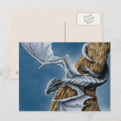 Carte postale Dragon gris clair (Devant / Derrière)