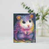 Carte Postale Dragon Hamster Rose Unique (Debout devant)