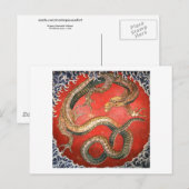 Carte Postale Dragon, Hokusai Art japonais (Devant / Derrière)