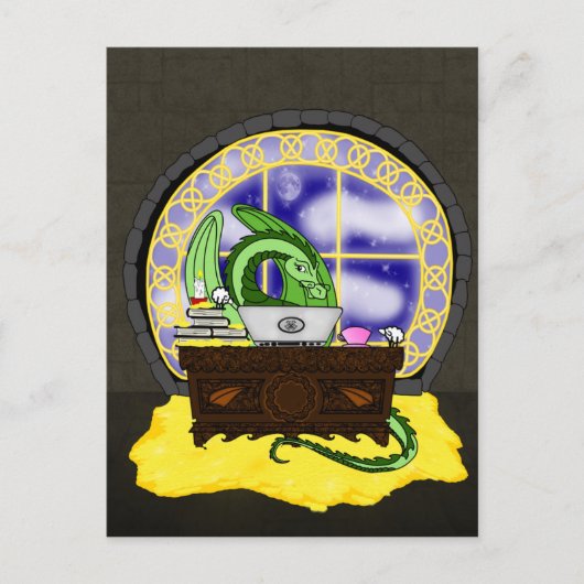 Carte Postale Dragon jamais de sommeil au travail (Devant)