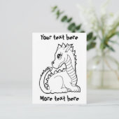 Carte Postale Dragon Kawaii Colorable (Debout devant)