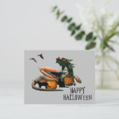 Carte Postale Dragon Lover Halloween Citrouille Chat (Debout devant)
