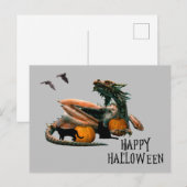 Carte Postale Dragon Lover Halloween Citrouille Chat (Devant / Derrière)