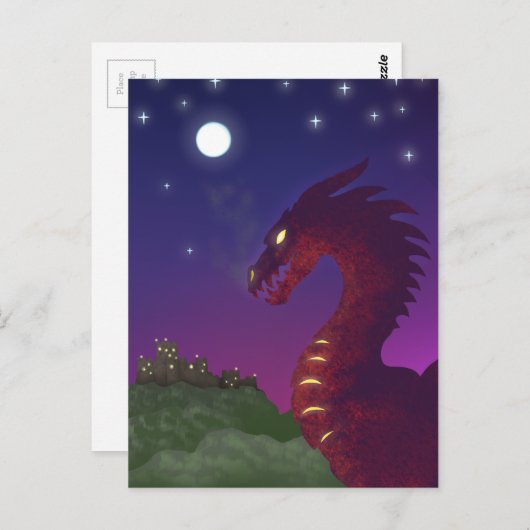 Carte Postale Dragon médiéval (Devant / Derrière)