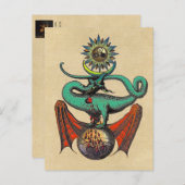 Carte Postale Dragon médiéval de Ripley Scroll Sepia (Devant / Derrière)