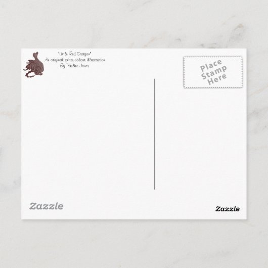 Carte Postale dragon mignon mythique et art créature imaginaire (Dos)