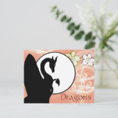 Carte Postale Dragon Moon I (Fleurs Saumons) (Debout devant)