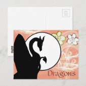 Carte Postale Dragon Moon I (Fleurs Saumons) (Devant / Derrière)