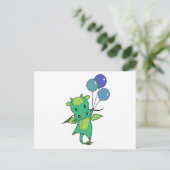 Carte Postale Dragon mouches avec ballons mignons Imaginaire Dra (Debout devant)