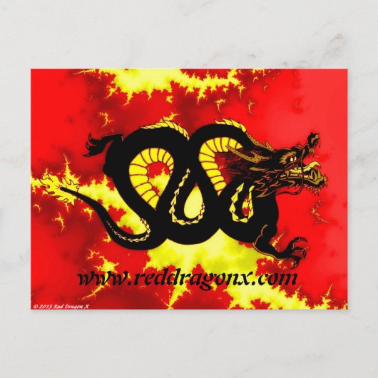 Carte Postale Dragon noir (Devant)