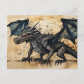 Carte Postale Dragon Noir (Devant)