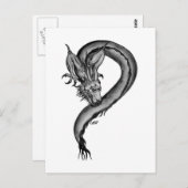 Carte Postale Dragon noir et blanc (Devant / Derrière)