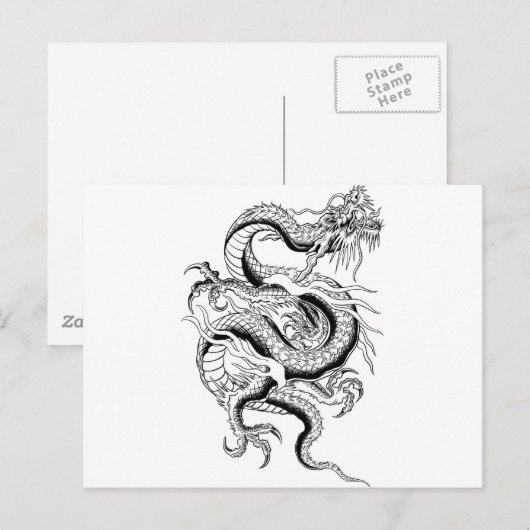 Carte Postale Dragon oriental (Devant / Derrière)
